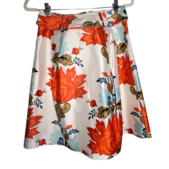 Talbots 100% Silk Floral A-Line Skirt Size 4 - Picture 4 of 8